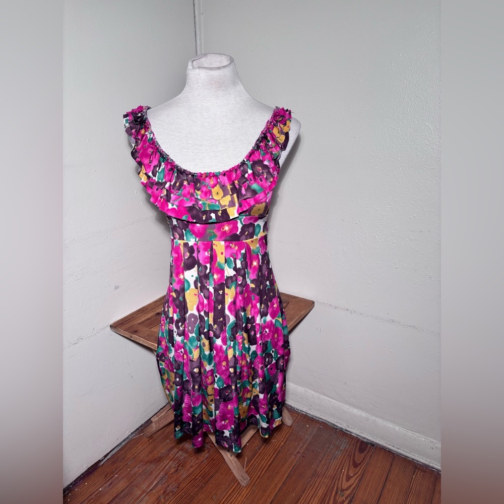 Janette Watercolor Floral Sleeveless Dress
